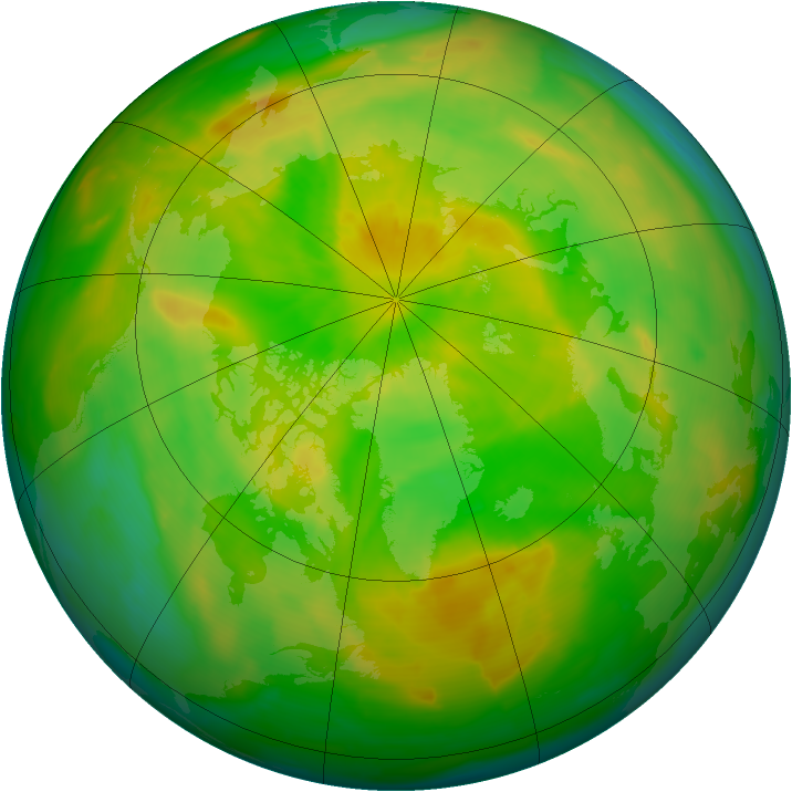 Arctic ozone map for 11 June 2013